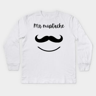 mr mustache Kids Long Sleeve T-Shirt